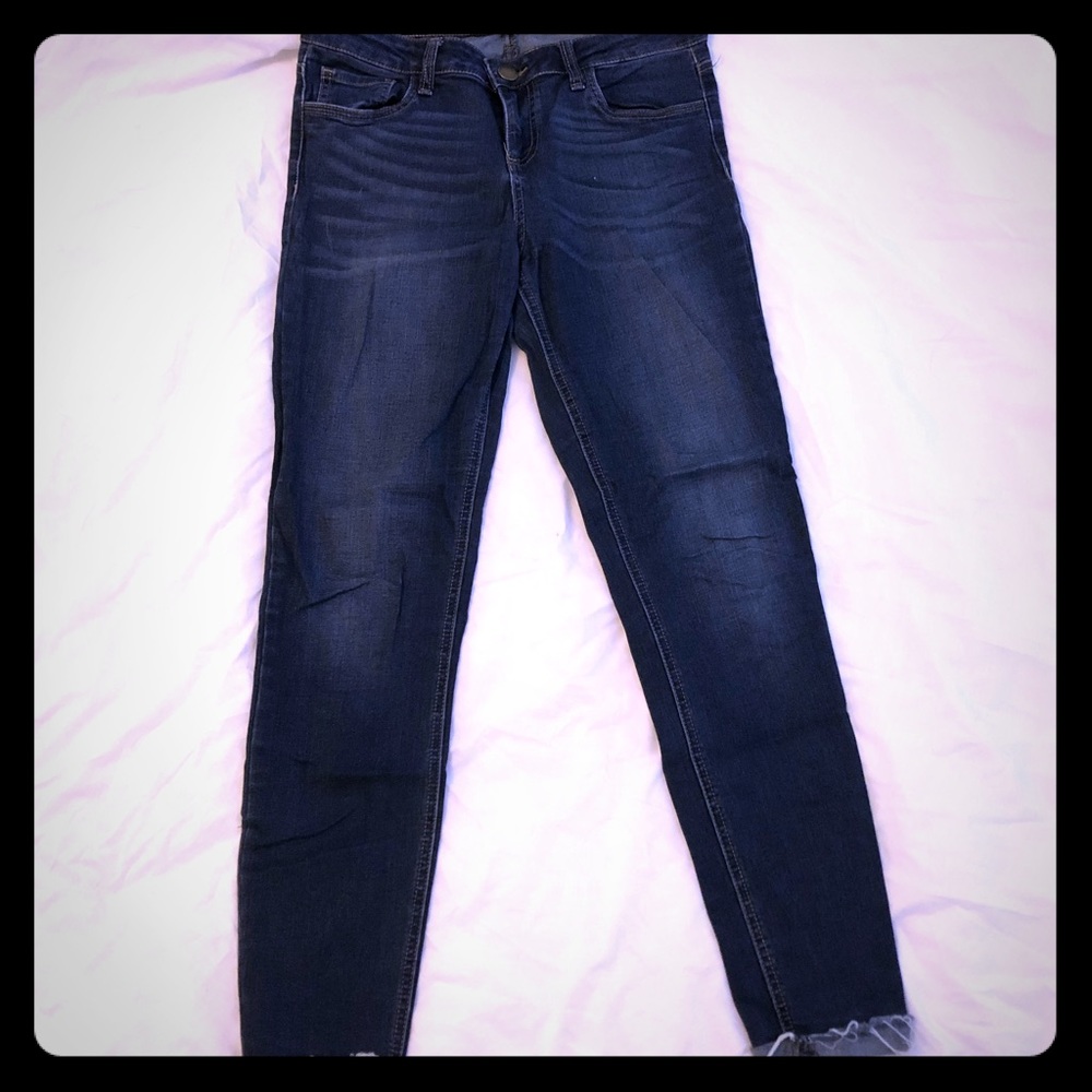 Blue skinny ankle jeans